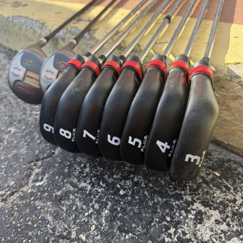 Wilson Iron Set 3-9 W/ Black Max 3 & 5 Woods RH Graphite Silver Golf Clubs